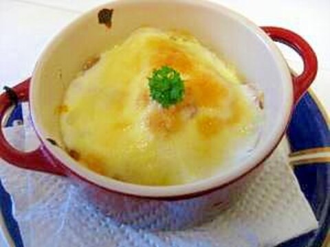 レンジで簡単ホワイトソース♪かぼちゃのグラタン